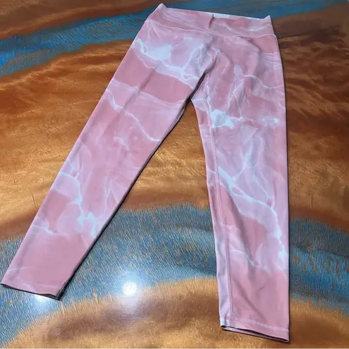 Buffbunny Rebel leggings Rose Quartz Pink white marble workout Leggings Size XXL