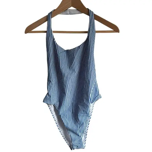 Vitamin A New! Alia One Piece Swimsuit- Blue and White Stripes