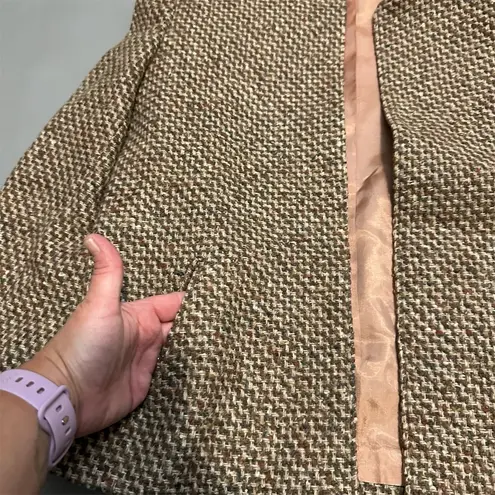 Vintage Prestige of Boston Brown Herringbone Wool blend Tweed Blazer Size 12