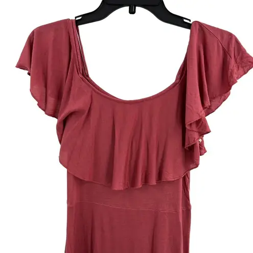 LA Made Dark Pink Flutter Sleeve Mini Dress Small New