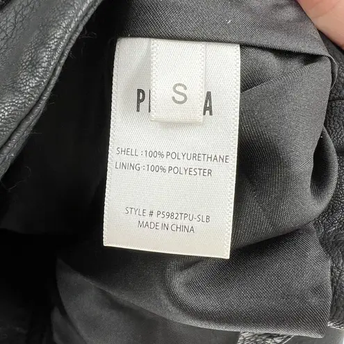 Pistola Blaine ‘80s Faux Leather Black Moto Jacket Full Zip Women’s Size Small