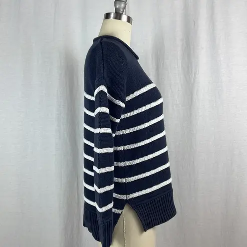 Superdry  Marine Stripe Slouch Knit Jumper Sweater in Navy