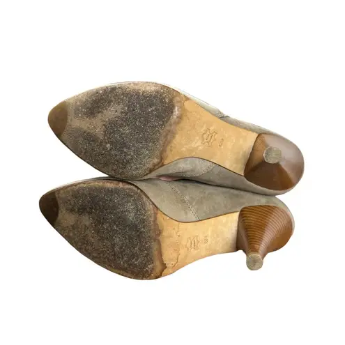 via spiga Suri Taupe Suede Foldover Stiletto Heeled Booties Women's Size 6