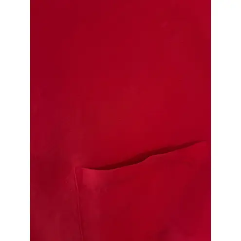 BAY STUDIO Career Red Silk Button Up Long Sleeve Collared Shirt Top Women's L Size L
