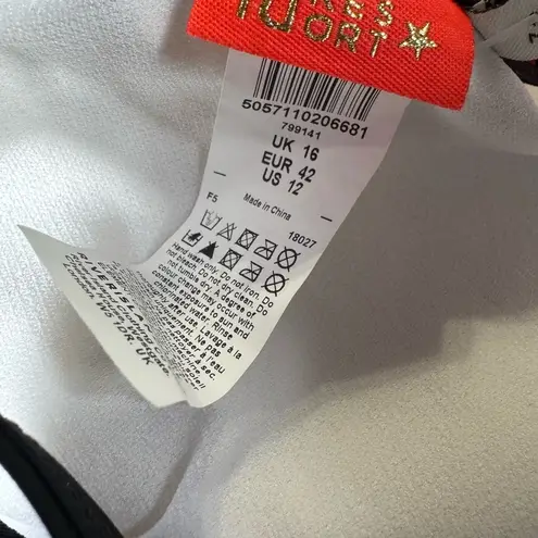 River Island Black Stripe Soft Triangle Bikini Top Strappy Back Size 12 NWT