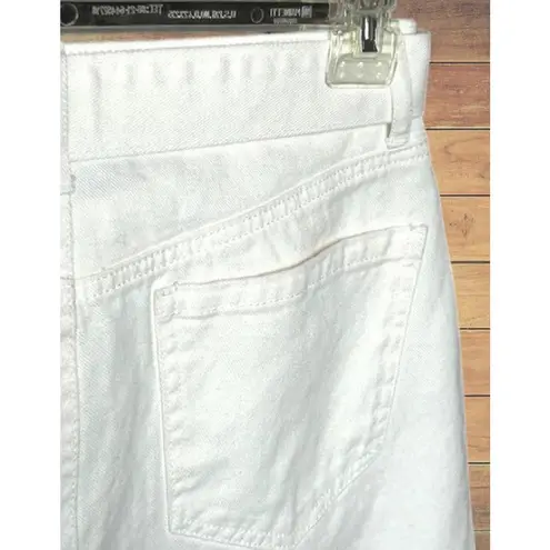 GB Off White Denim Pants Tie Waist Rolled Cuffs Smart Casual Size 31