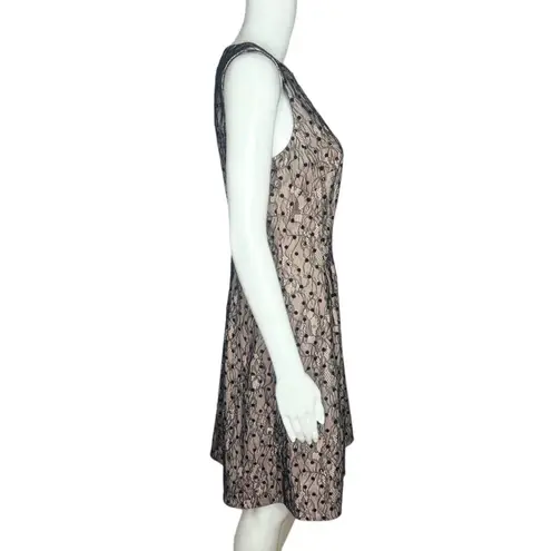 Jason Wu JW Dress Womens Small Pink Black Lace Overlay Fit & Flare Preppy