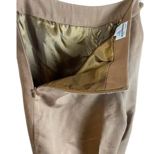 Pendleton Silk Blend Tan Mini-Kick Flare Split Hem Trousers Size 8 Petite