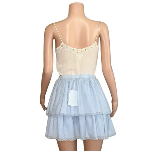 Hill House Clara Tiered Tulle Skirt, Powder Blue, XS