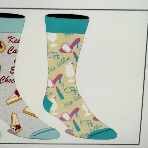 Golden Girls Crew Socks Mens Womens Fun Gift Retro 80s 90s TV Show 3 Pairs Blue