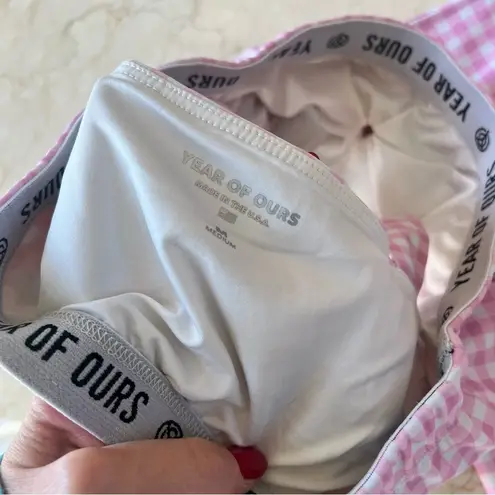 Year Of Ours  Pink/White Checkered Leggings Sport Bra Set