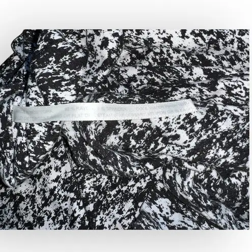 Nadia Tarr Skirt Top 2 piece SET Bodycon High Waisted Crop Splatter Print Small Black - Image 8