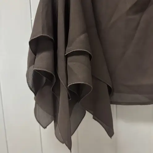 Jeffrey Halper Zebra Black Ruffle Front and Sleeves Shirt Women's Sz M Castecore Size M