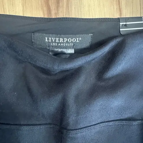 Liverpool  By Los Angeles Black Boot Cut Faux Suede Pants Sz Med NWT