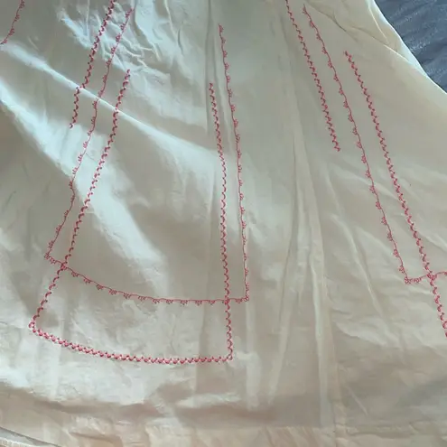 Women’s ie boho midi tea skirt full lined embroidered pink tan size 12 girly