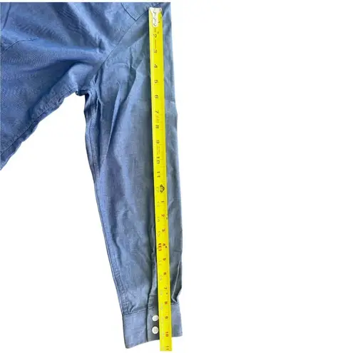 Ellen Tracy Women’s Blue Button Up Shirt Long Sleeve No Iron Top Size Medium