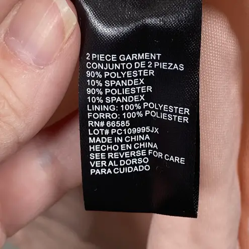 Perceptions New York Dress Women's Medium Two Piece Jacket Pink Floral Lace