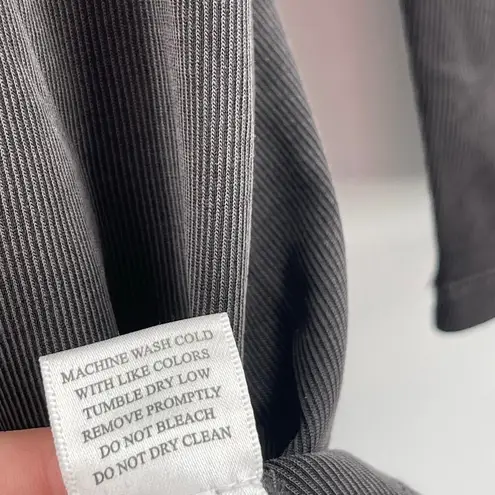 Bobi LOS ANGELES Dress Size Small Gray NWT Mini Long Sleeve Puff V-Neck Ribbed