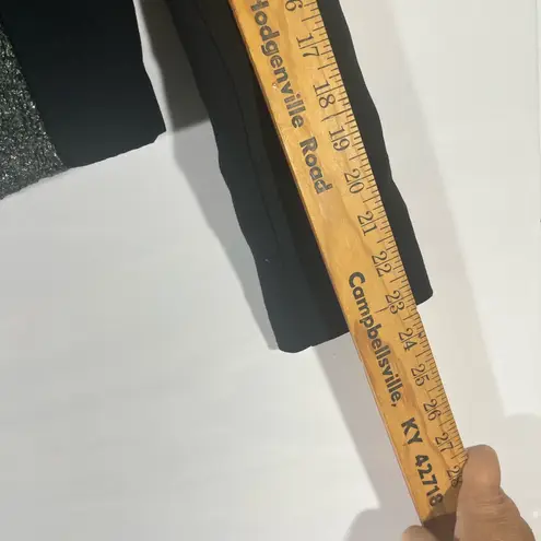 CAbi  MEDIA KNIT CROP JACKET SNAP FRONT SHLD PADS M BLACK W/GREEN TWEED INSET A38