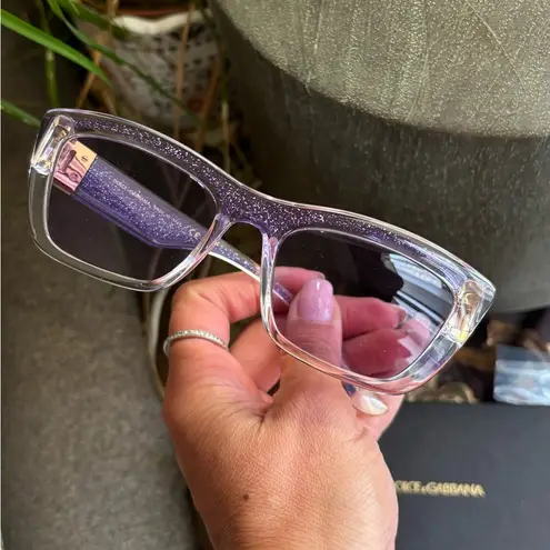 Dolce & Gabbana Authentic 54mm cat eyes clear Glitter acetate sunglasses