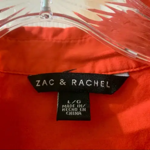 Zac and Rachel  Orange Button Up Sleeveless Top Large thumbnail 2