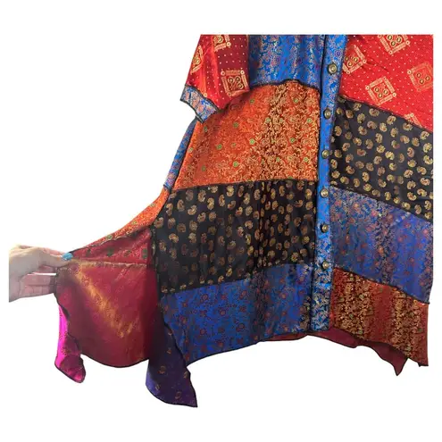 All That Glitters Champagne Topper Art Hippie Patchwork Tunic One Size Size undefined