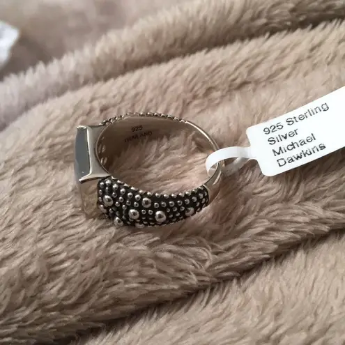 Sterling Silver MICHAEL DAWKINS Starry Night Mother of Pearl  925 Ring Sz 8.5