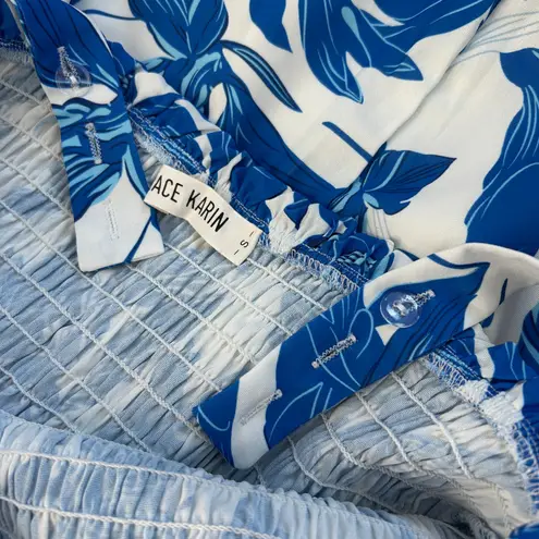 Grace Karin Floral Midi Dress Womens Small Feminine Boho Summer Cottage Smocked