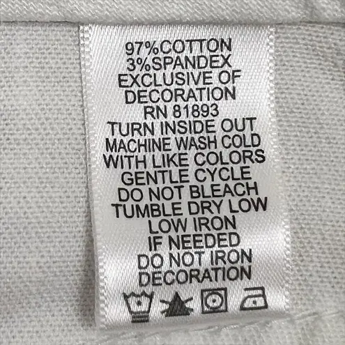 Denim & Co NEW D&Co White Cropped Jeans Embellished Pockets Size 24W