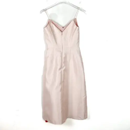 Alfred Sung NWT Draped Faux Wrap Cocktail Dress With Pockets Blush Size 0 D777