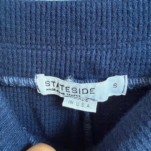 Stateside sz S Navy Blue Waffle-Knit Lounge Jogger Pants
