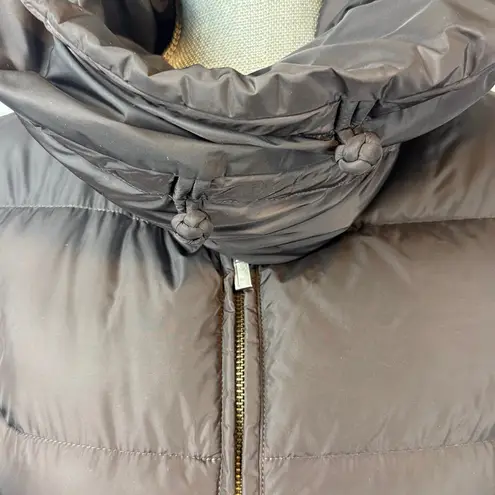 ADD Down Women's Sz 4 Brown Belted Puffer Oversized Shawl Pillow Hood Goose Down