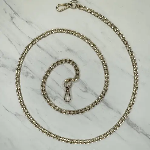 Gold Tone Flat Curb Chain Purse Strap 48" Crossbody Bag Replacement ✨ - Image 1