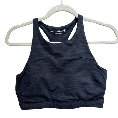 Outdoor Voices 𝅺 Crop Top Sports Bra Move Free Night Black Gray Size Medium‎