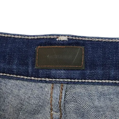 Mother Hunter Ankle Fray Jeans Womens 28 Blue Denim High Rise Ankle Flare