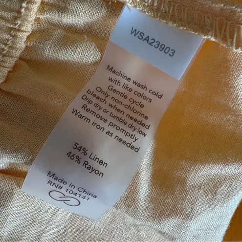 CALIA Linen Blend High Waisted Wide Leg Cover Up Swim Pant Sunrise Orange Size L Size L