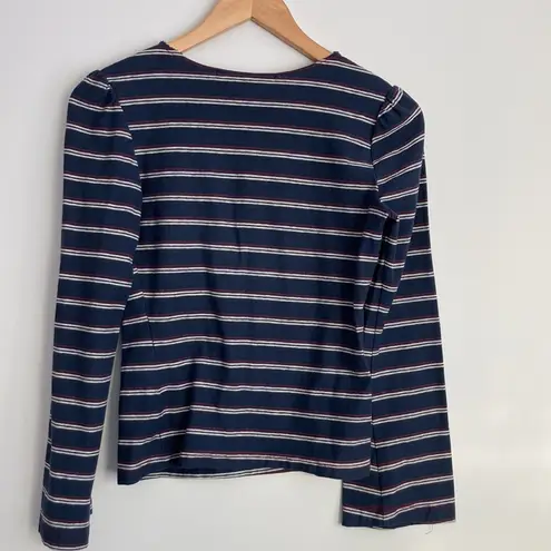 Striped Navy Blue Long Sleeve Top sz Small