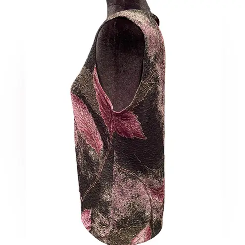 N Touch Vintage 90s Whimsygoth Autumn Fall Moody Artsy Witchy Leaf Stretch Top Size M