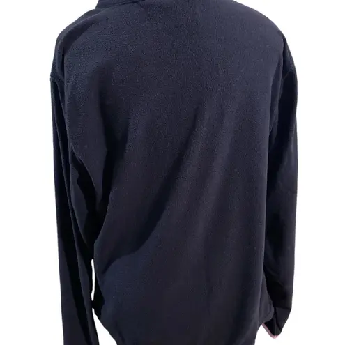 Habit Realtree Womens Medium Fleece 1/4 zip Pullover Sweater Black/Pink Camo