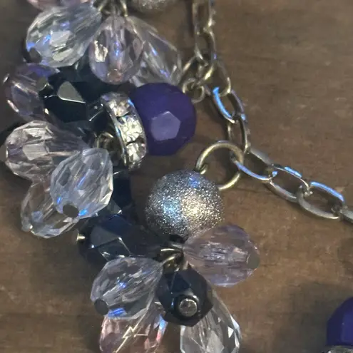 INC gold tone cluster bead dangle necklace