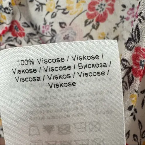 Ganni Ditsy Floral Ruffle Front Blouse Sheer Button Up Top Size M / L