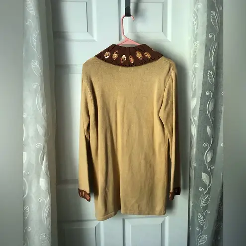 New Storybook Knits Women Sweater sz S button up Butterfly Embellished Cardigan