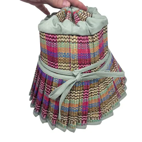 Lorna Murray Apparel Capri Hat Paradiso Rattan Beach Bucket Pleated Woven Medium Blue - Image 10