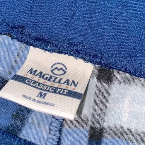 Magellan outdoors Magellan blue plaid fleece pajama bottoms size medium