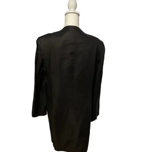Lauren Ralph Lauren Black Long Blazer Mid Length 100% Linen Size12 Size 12