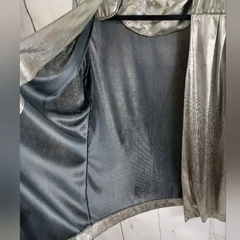 Vintage Joan Walters Silver Metallic Shiny Cardigan Jac Size 8