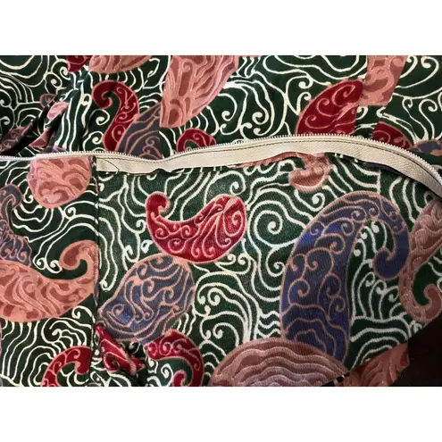 Handmade Vintage Abstract Zip Dress Womens Medium Paisley Swirl Pattern 80s Retro