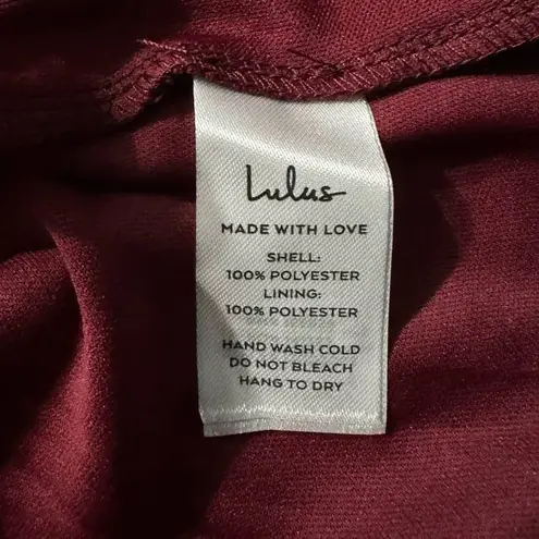 Lulus Love You So Truly Strapless Midi Dress Women's XS Burgundy Burnout Floral Red