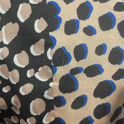 💙💖 Never Fully Dressed NFD Edna Leopard Print Tassel Button Down Shirt Tan Size M