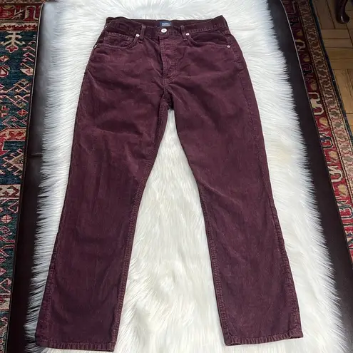 Citizens of Humanity Citizen Burgundy Corduroy Jolene High Rise Straight Pants